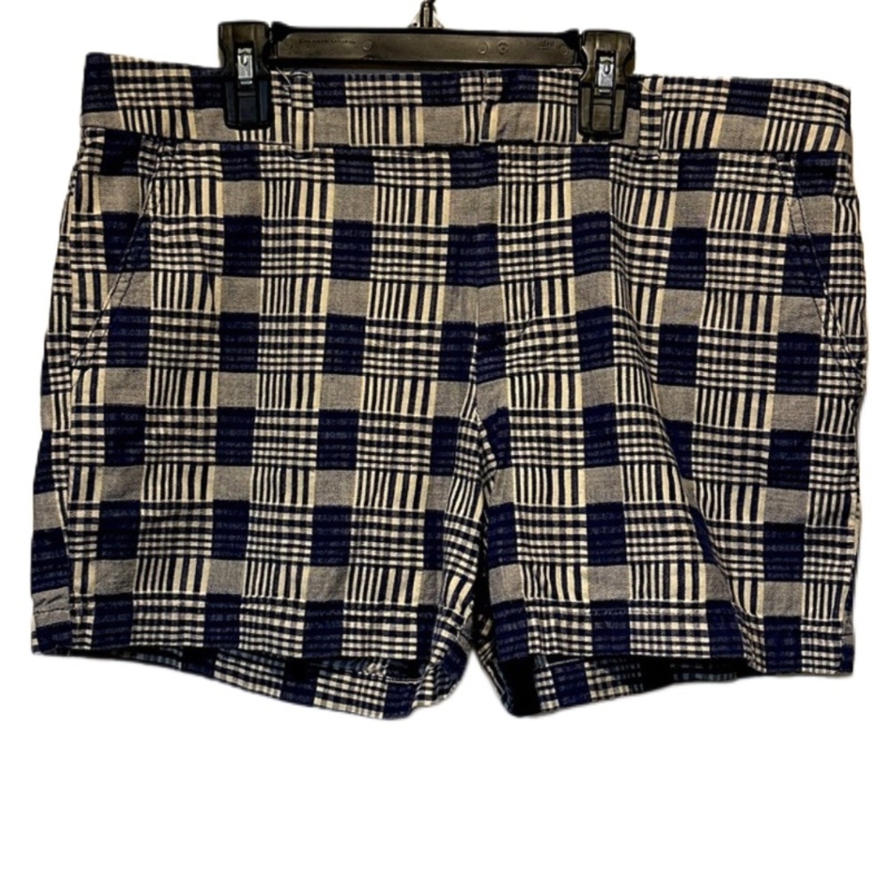 Timmy Hilfiger shorts size 12 plaid‎ navy chambray